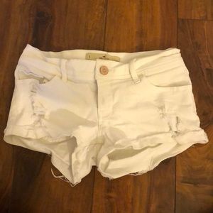 White jean shorts